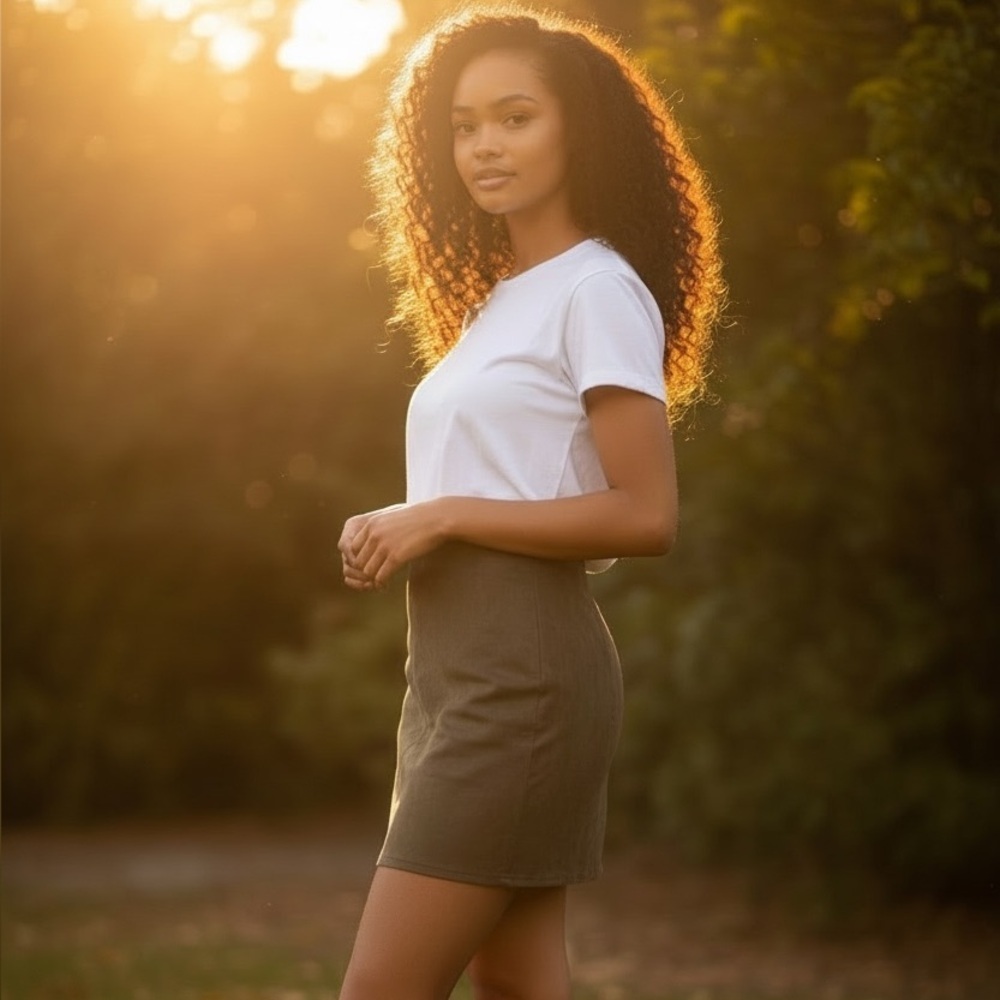 Suede Olive Mini Skirt